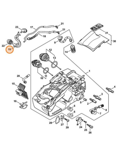 Tubo flexible bomba de gasolina motosierra STIHL