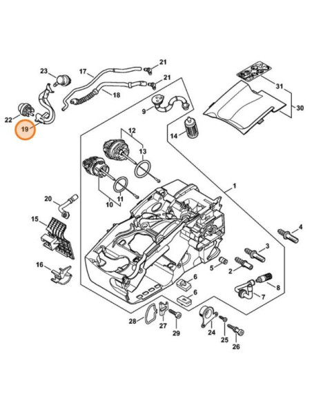 Tubo flexible bomba de gasolina motosierra STIHL
