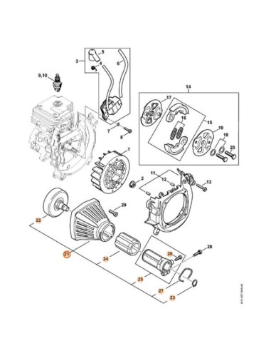 Carcasa y tambor embrague desbrozadora STIHL