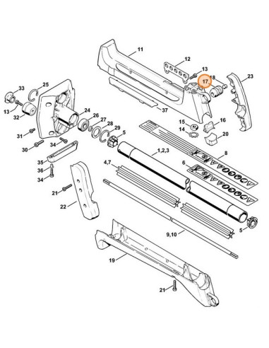 Silentblock carcasa AV manillar desbrozadora STIHL