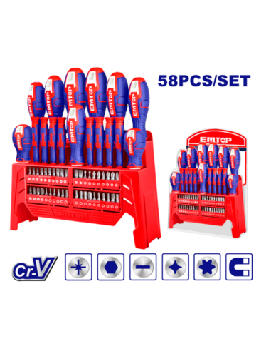 Conjunto 58 Destornilladores EMTOP