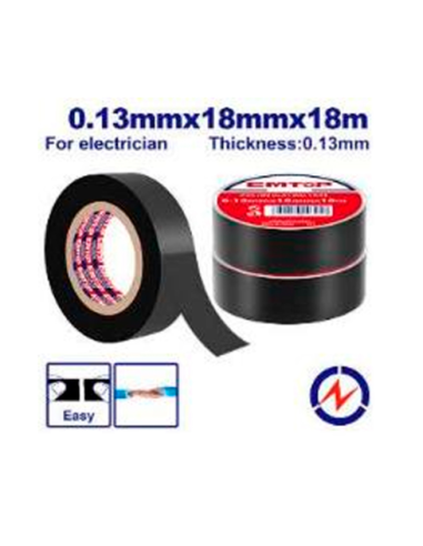 Cinta Aislante 18mm PVC 18 mts EMTOP