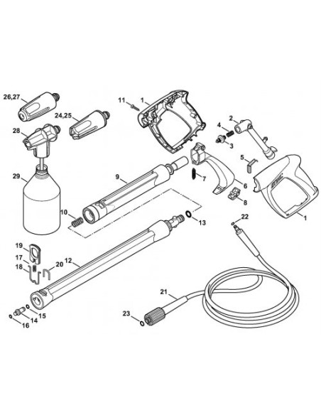 Tubo de pulverización pistola hidrolimpiadora STIHL