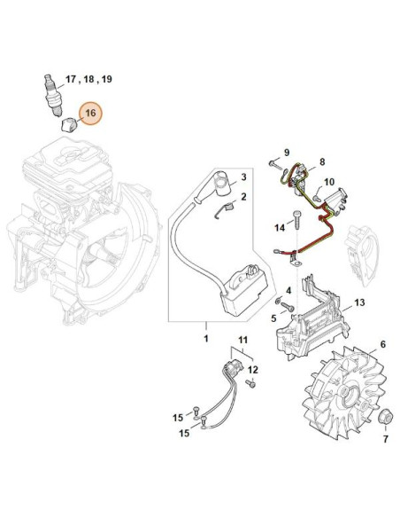 Soporte cable de bujía desbrozadora STIHL