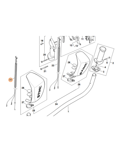 Cable de acelerador desbrozadora STIHL