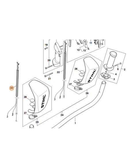 Cable de acelerador desbrozadora STIHL