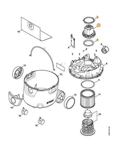 Motor eléctrico aspiradora STIHL SE62 / SE62E...
