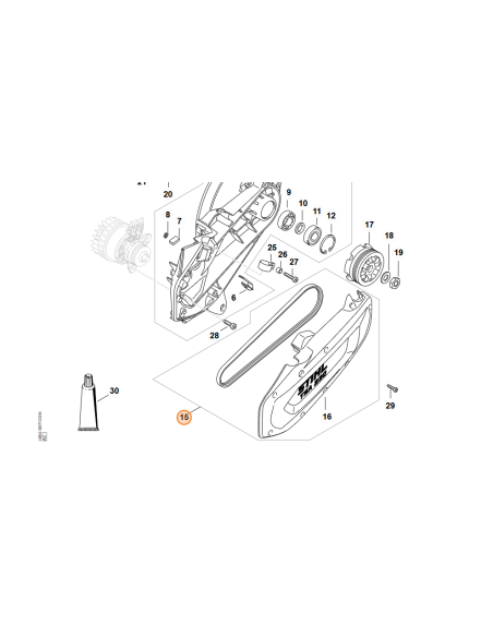 Kit de Correa nervada 3PJ541LB Elast + tapa STIHL
