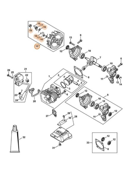 Conjunto volante magnético motosierra STIHL