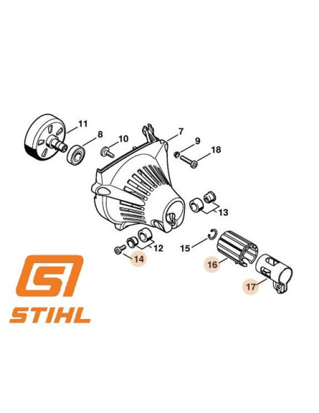 Juego abrazadera y silentblock sistema AV motor STIHL