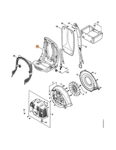 Placa del espaldar sopladora STIHL