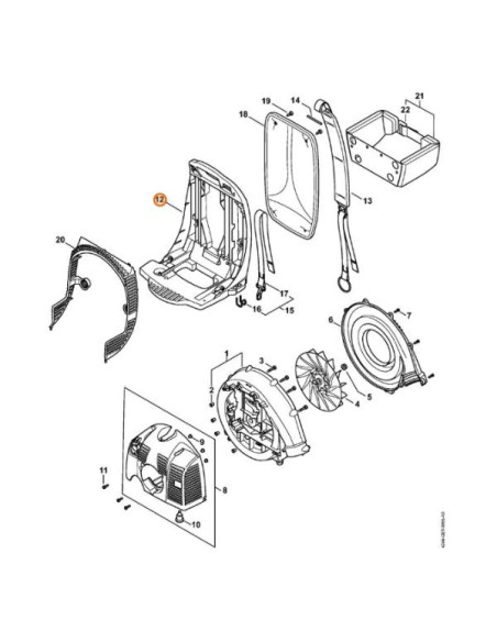 Placa del espaldar sopladora STIHL