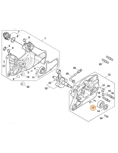 Rodamiento ranurado de bolas STIHL