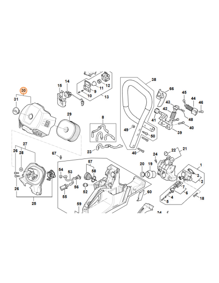 Tapa del filtro de aire motosierra STIHL