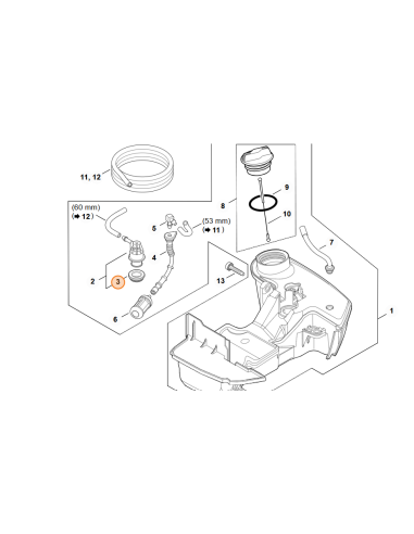 Junta válvula aireación depósito gasolina STIHL