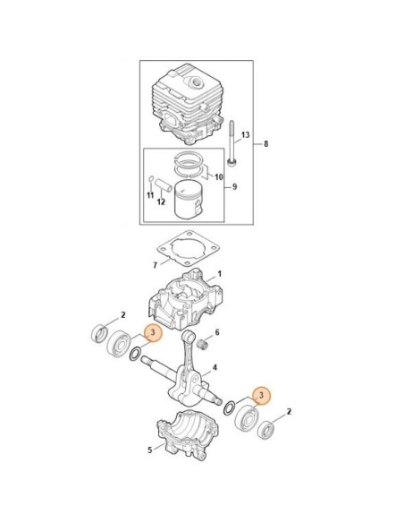 Juego de rodamientos de cigüeñal STIHL