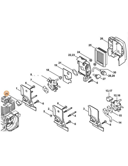 Anillo de junta carburador STIHL
