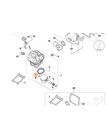 Segmento de compresión Ø 54x1,2 mm STIHL