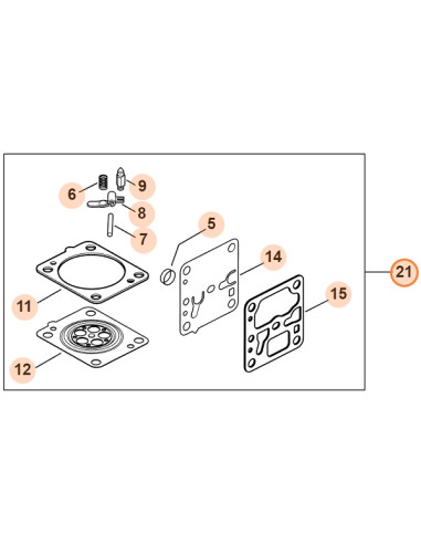 Juego de piezas del carburador RB-302 STIHL