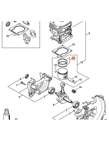 Segmento de compresión STIHL Ø 47x1,2 mm STIHL