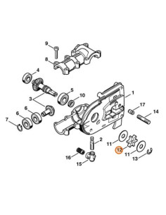 Piñon de cadena 3/8" Picco 6d para podadora STIHL 2
