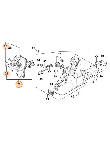 Caja de la mariposa de estrangulación STIHL
