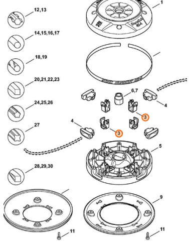Soporte cabezal hilo DuroCut 40-4 STIHL