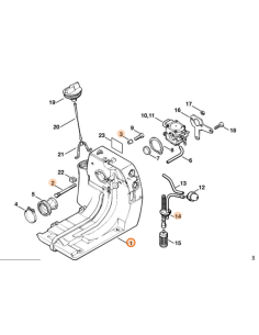 Depósito de combustible desbrozadora STIHL 2