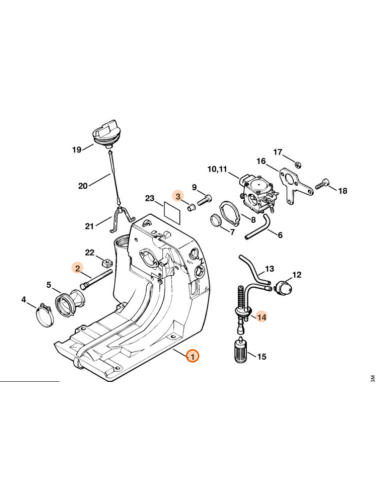 Depósito de combustible desbrozadora STIHL
