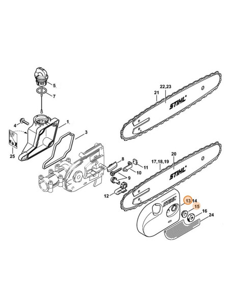 Tapa del piñón de cadena de podadora STIHL HT