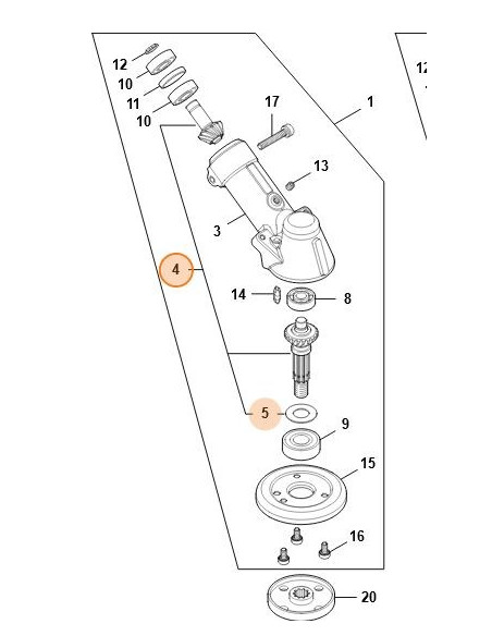 Juego piñones caja reductora desbrozadora STIHL