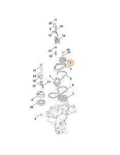 Polea de correa motoazada STIHL y VIKING 2
