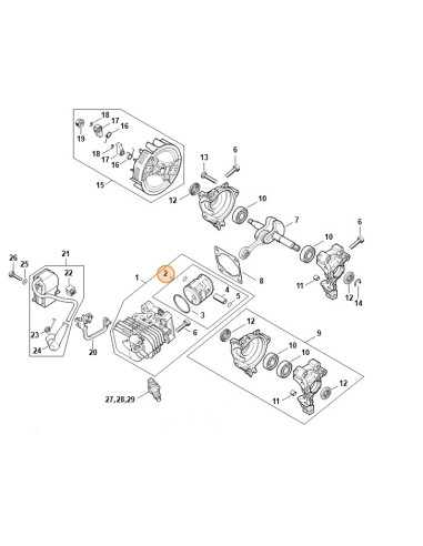 Pistón motosierra Ø 34,00mm STIHL
