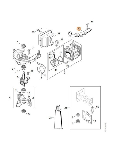 Tubo colector del silencioso STIHL