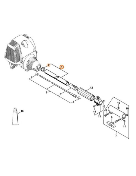 Vástago Ø 25,4 mm x 0,64 m Sistema combinado STIHL