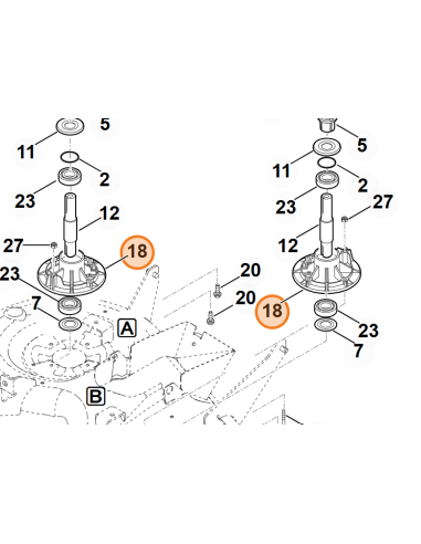 Soporte del cojinete STIHL / VIKING