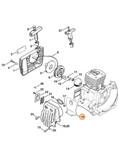 Chapa deflectora escape desbrozadora STIHL 2
