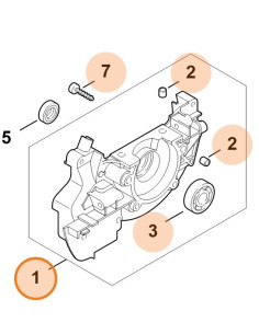Parte del cárter del cigüeñal, lado del ventilador STIHL 2