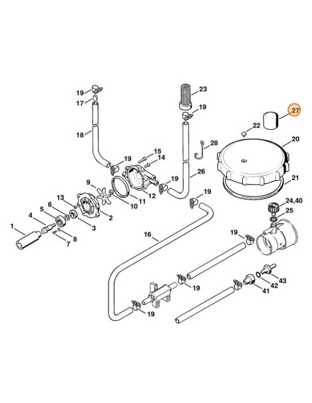 Caperuza carcasa ventilador STIHL