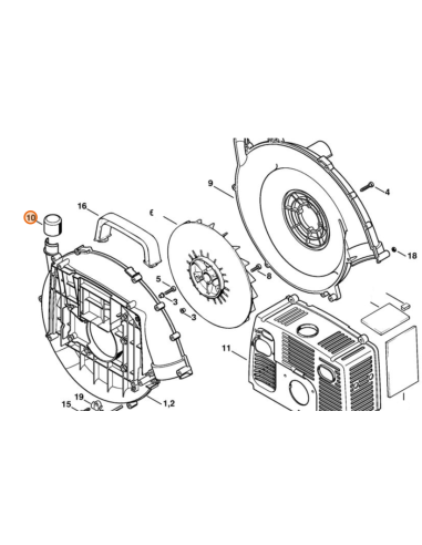 Caperuza carcasa ventilador STIHL