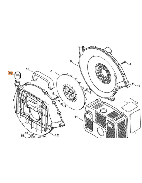 Caperuza carcasa ventilador STIHL