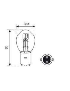 Lampara Amolux 12V 45/40W BA20D 2