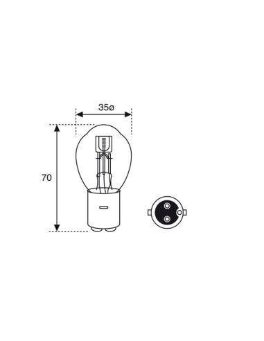 Lampara Amolux 12V 45/40W BA20D