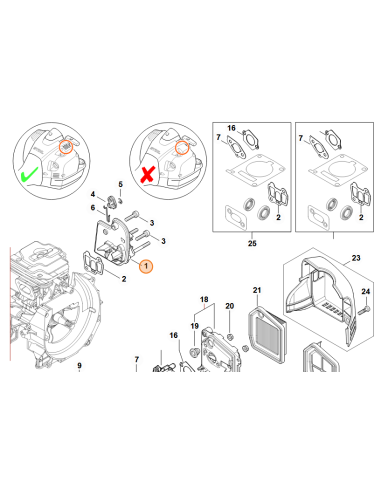 Brida intermedia de carburador STIHL