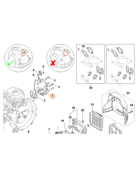 Brida intermedia de carburador STIHL