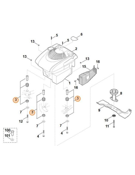 Juego de amortiguador de vibraciones STIHL
