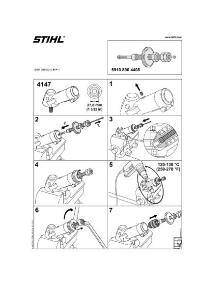 Útil de extracción de rodamientos caja reductora STIHL