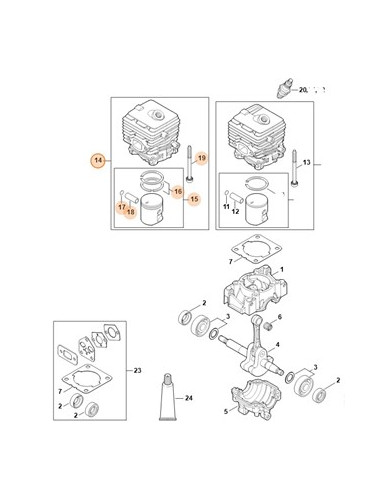 Cilindro con pistón soplador/aspirador STIHL