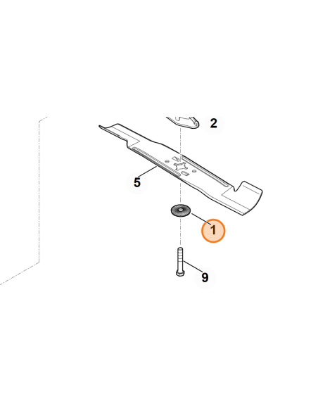 Arandela tornillo de cuchilla cortacésped STIHL y VIKING
