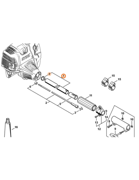 Vástago Ø 25,4 mm x 0,64 m STIHL